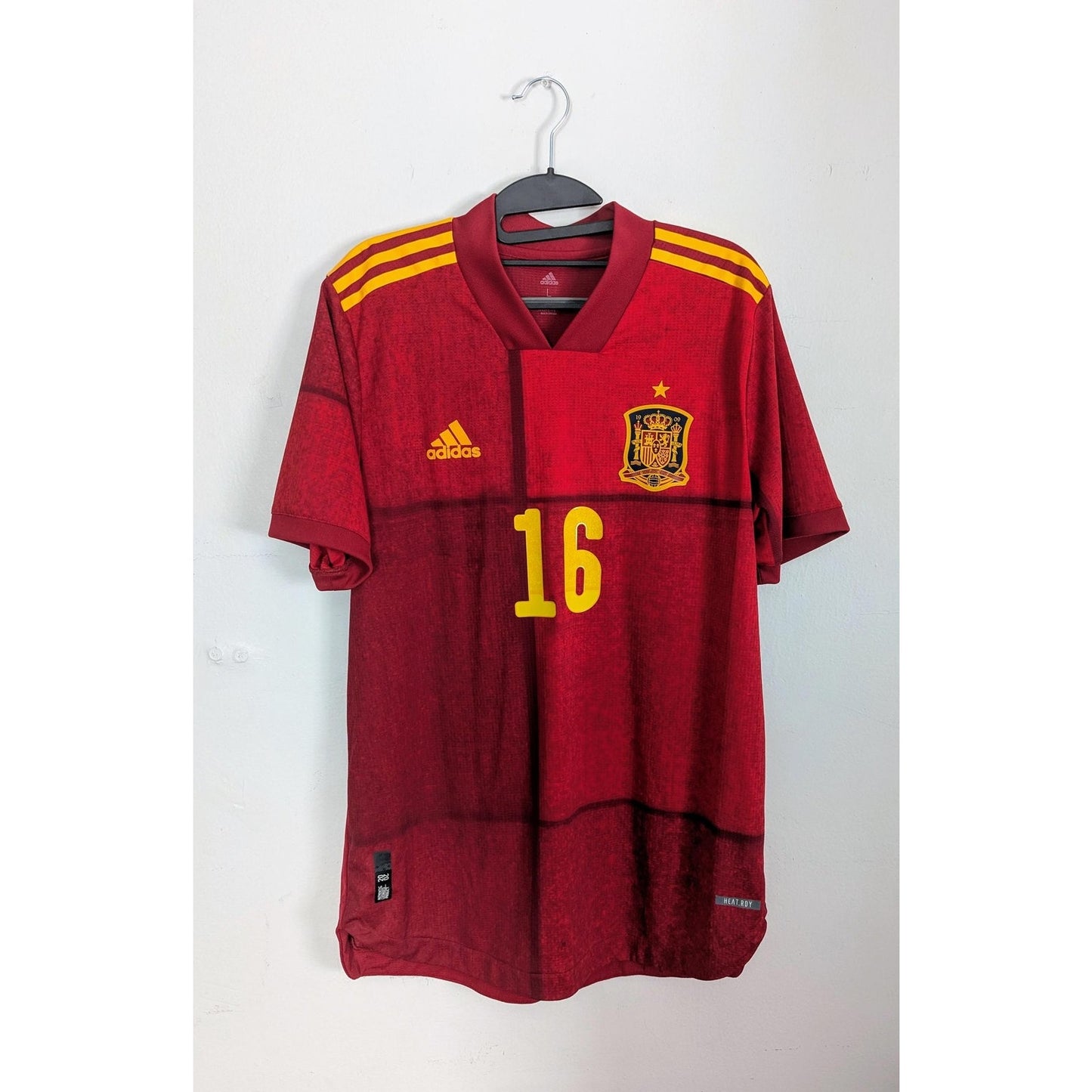Spain 2020 Home Rodri Jersey - Men's Large | HEAT.RDY