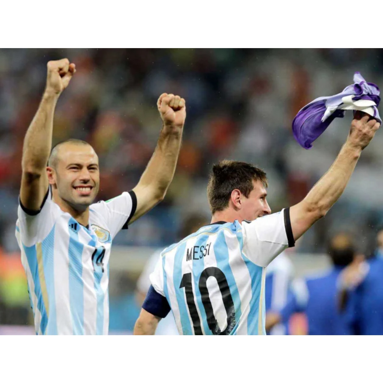 Argentina 2014 World Cup Home Mascherano Jersey – Men’s 2XL | Fully Patched Adidas Shirt