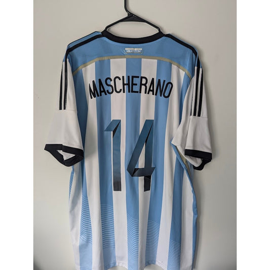 Argentina 2014 World Cup Home Mascherano Jersey – Men’s 2XL