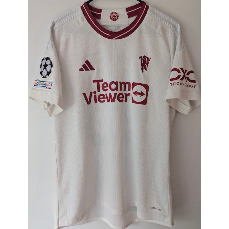 Manchester United 2023-24 Away Marcus Rashford #10 Jersey Mens Large Adidas UCL Fully Patched