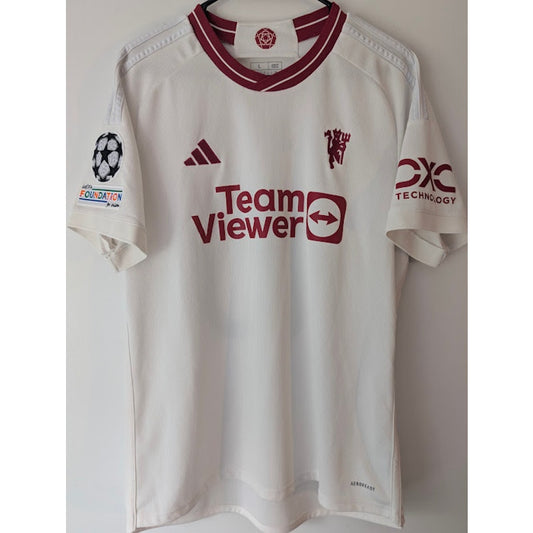 Manchester United 2023-24 Away Marcus Rashford #10 Jersey Mens Large Adidas UCL Fully Patched