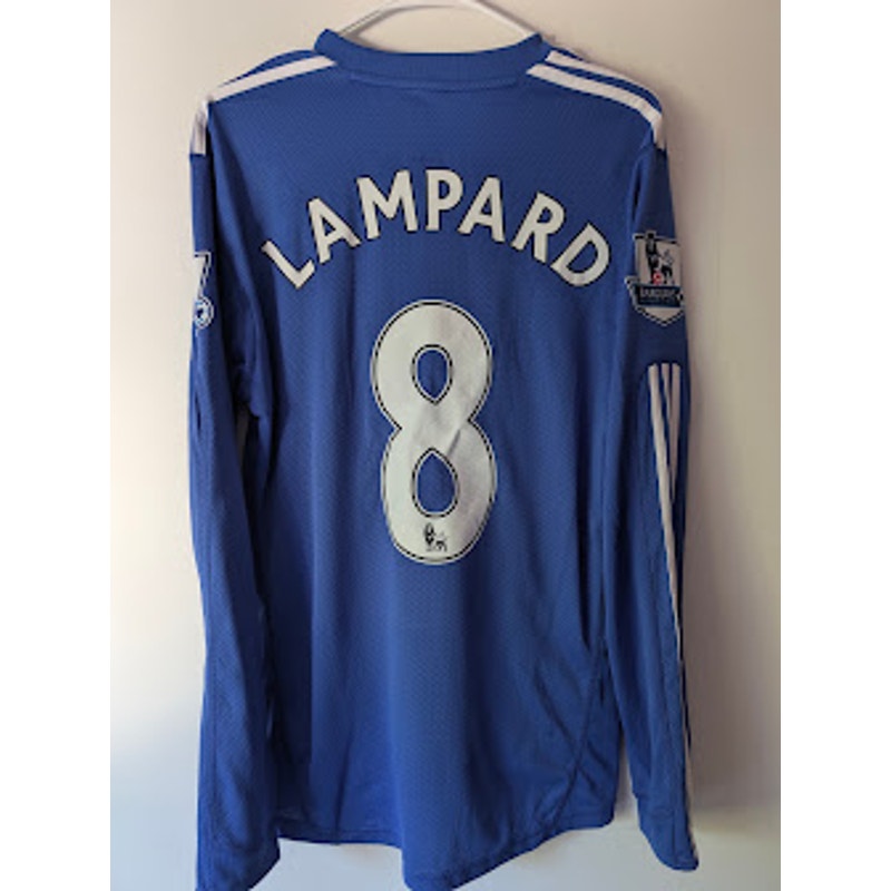 Chelsea 2009-10 Home Frank Lampard #8 Jersey Long Sleeve Mens Medium adidas EPL Fully Patched