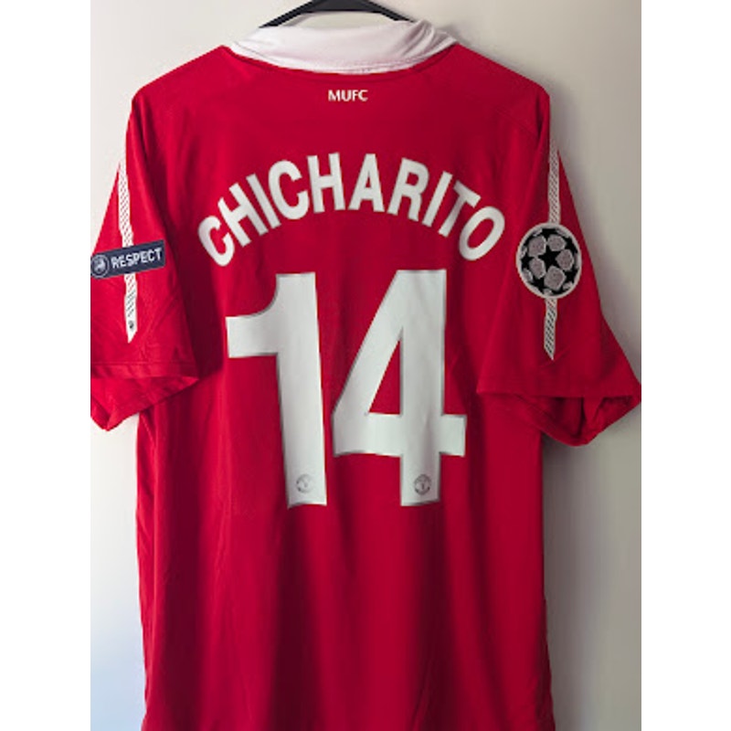 Manchester United 2010-11 Home Chicharito #14 Jersey Mens XL Nike UCL Fully Patched