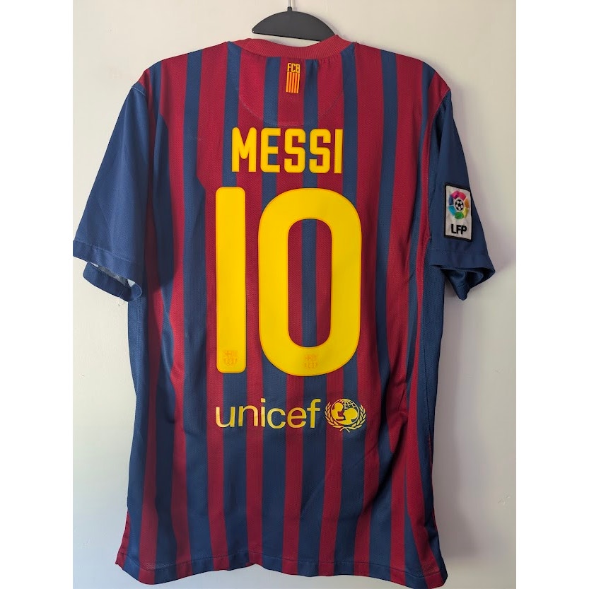 FC Barcelona 2011-12 Home Lionel Messi #10 Jersey Men's Medium Nike FIFA Club World Cup Fully Patched