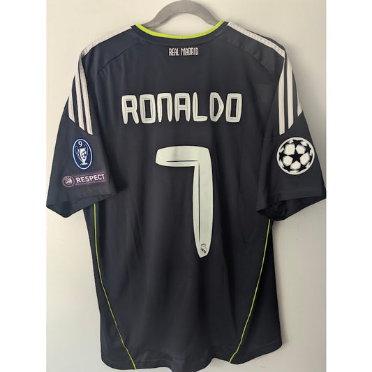 Real Madrid 2010-11 Away Cristiano Ronaldo Jersey Men’s Large Adidas UCL Fully Patched