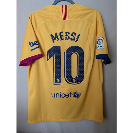 FC Barcelona 2019-20 away Lionel Messi yellow jersey, Nike, men's large