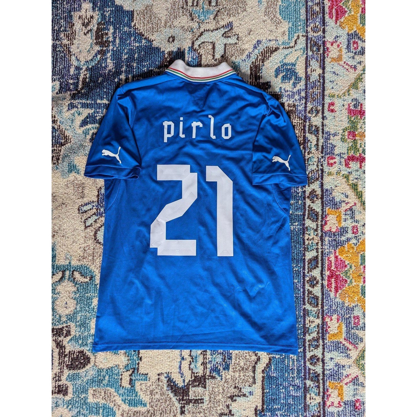 Italy 2012 Home Andrea Pirlo Jersey - Men's Large - Fully Patched