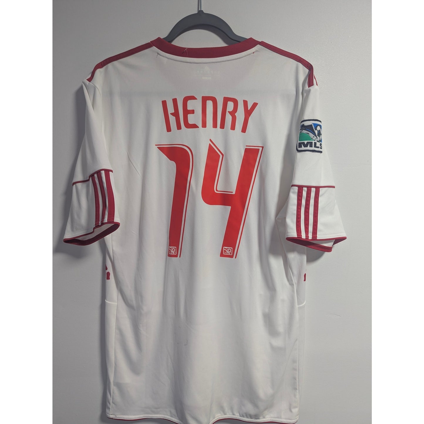 New York Red Bulls 2010-11 Thierry Henry Home Jersey Men’s Large Adidas MLS Soccer Shirt