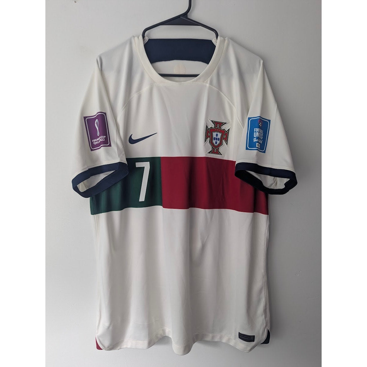 Portugal 2022 Away Cristiano Ronaldo Jersey Men's XL Nike World Cup Fully Patched Rare
