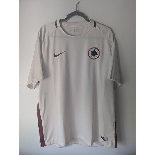 2016-17 AS Roma Away Jersey Nike Soccer White Mens L EXTREMELY RARE 776962-001