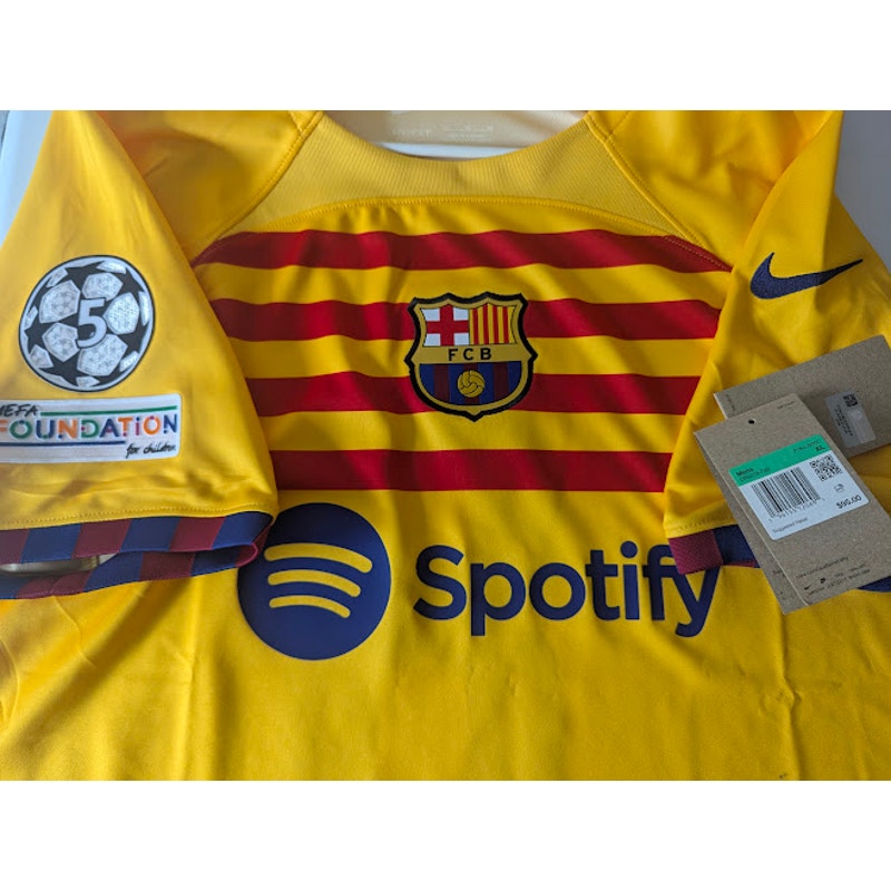 FC Barcelona 2023–24 Fourth Raphinha Jersey – Men’s XL | NWT UCL Fully Patched Shirt