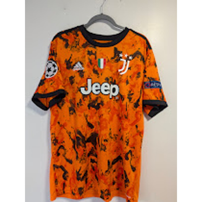 Juventus 2020-21 Third Cristiano Ronaldo #7 Jersey Men's XL adidas UEFA Champions League Fully Patched Rare Orange Kit