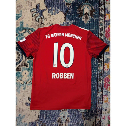 Bayern Munich 2018/19 Home Robben Soccer Jersey Authentic Adidas Kit Men L Red