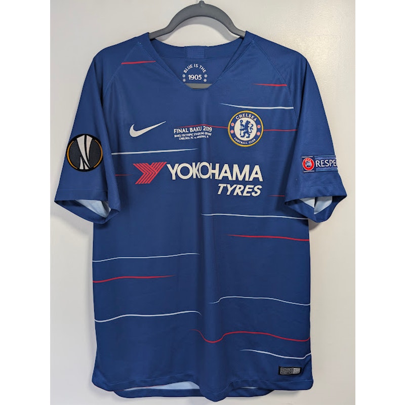 Chelsea 2018-19 Home Eden Hazard #10 Jersey Mens Large Nike Europa League Final Fully Patched