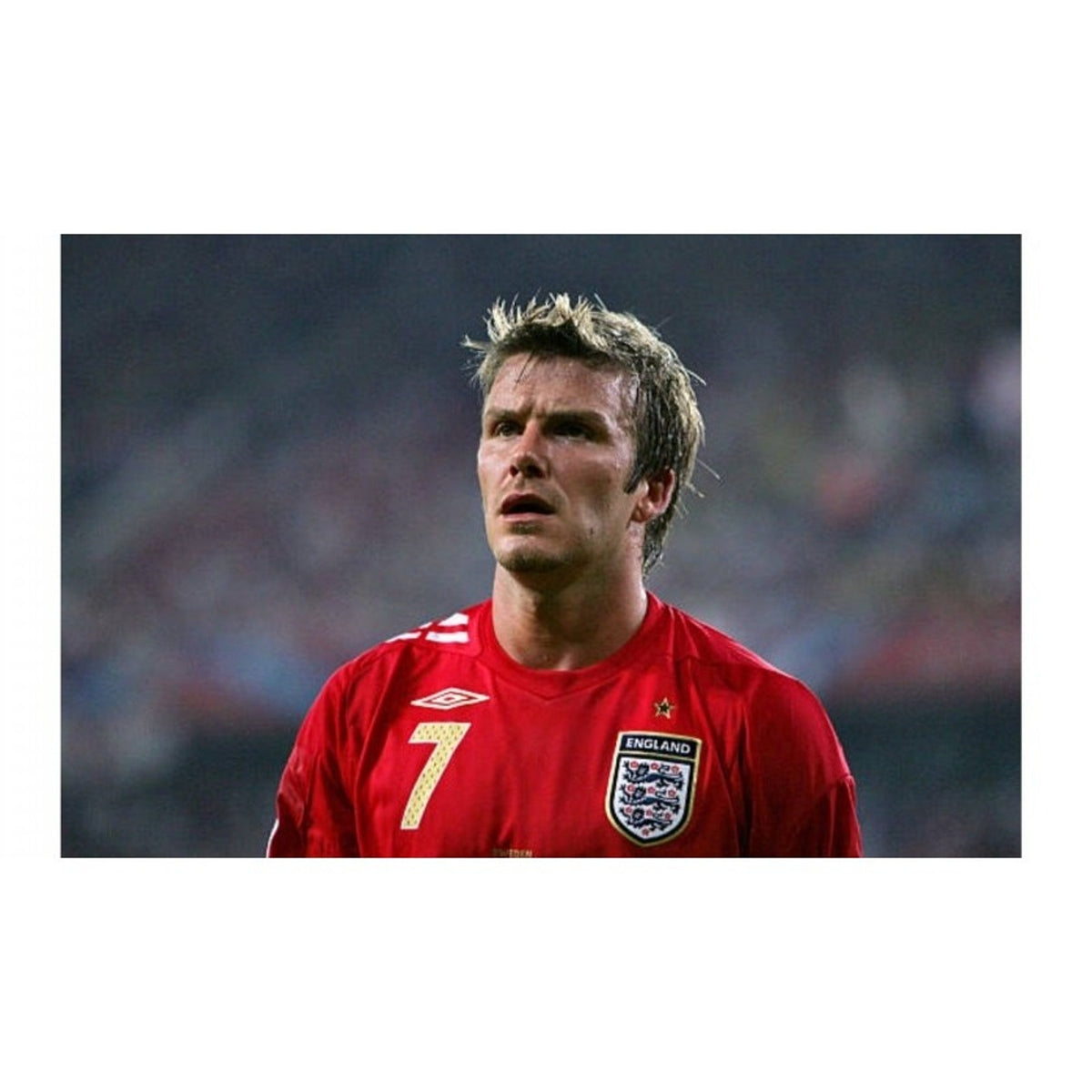 England 2006 Away Beckham Jersey Large LS World Cup Fully Patched Umbro Shirt