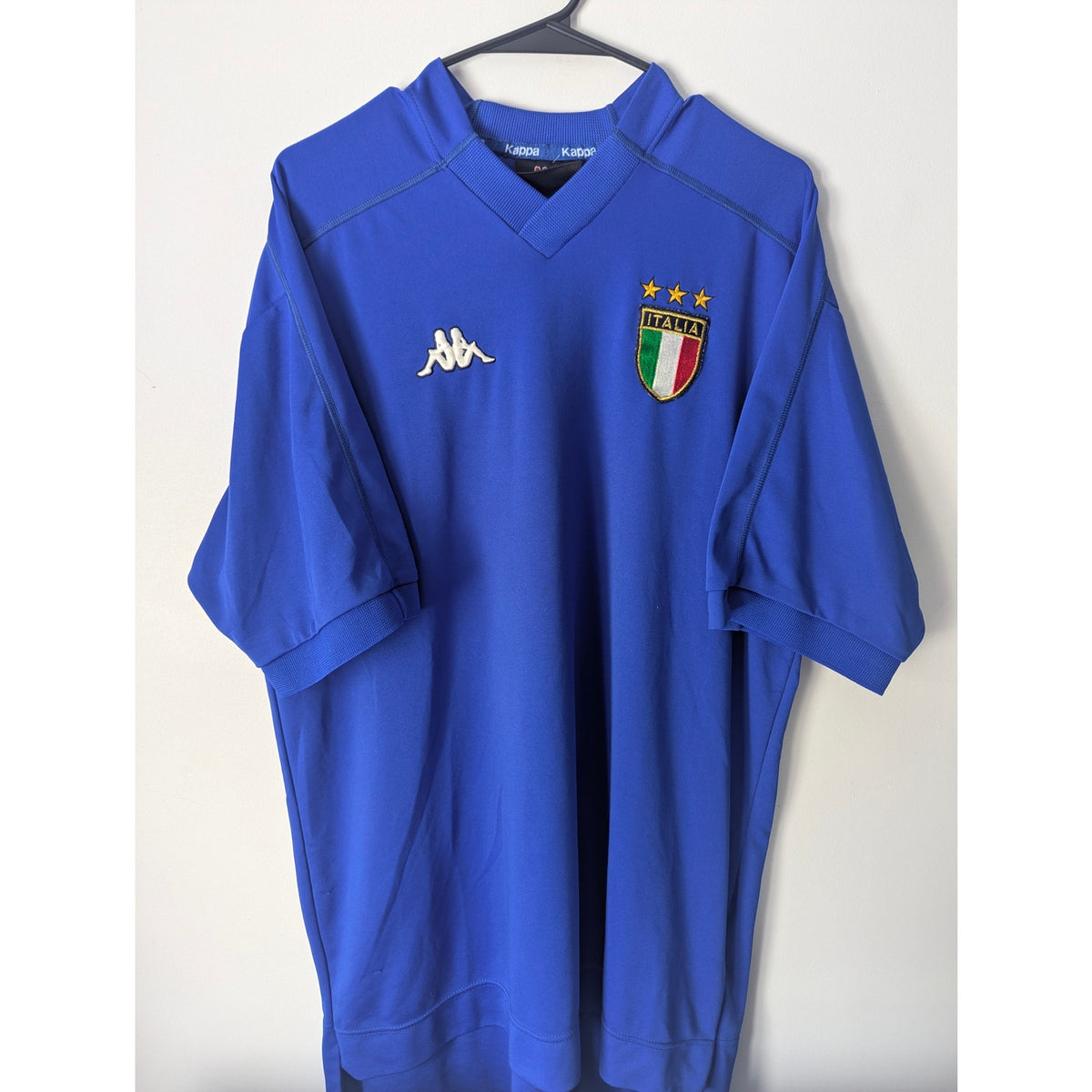 Italy 1999 Home Jersey Men’s XXL Vintage Kappa Soccer Shirt Azzurri Blue
