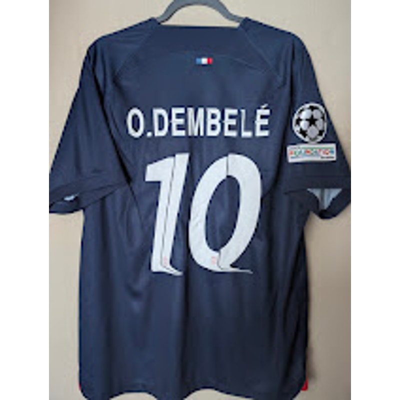 PSG 2023-24 Home Ousmane Dembele Jersey Men's XL UCL Fully Patched