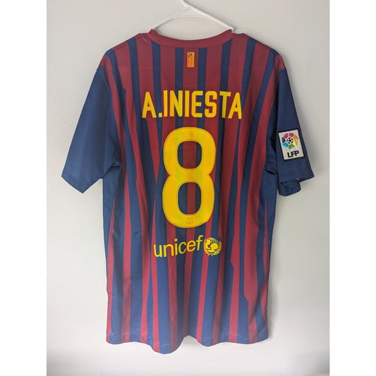 FC Barcelona 2011-12 Home Iniesta Jersey - Men's Large