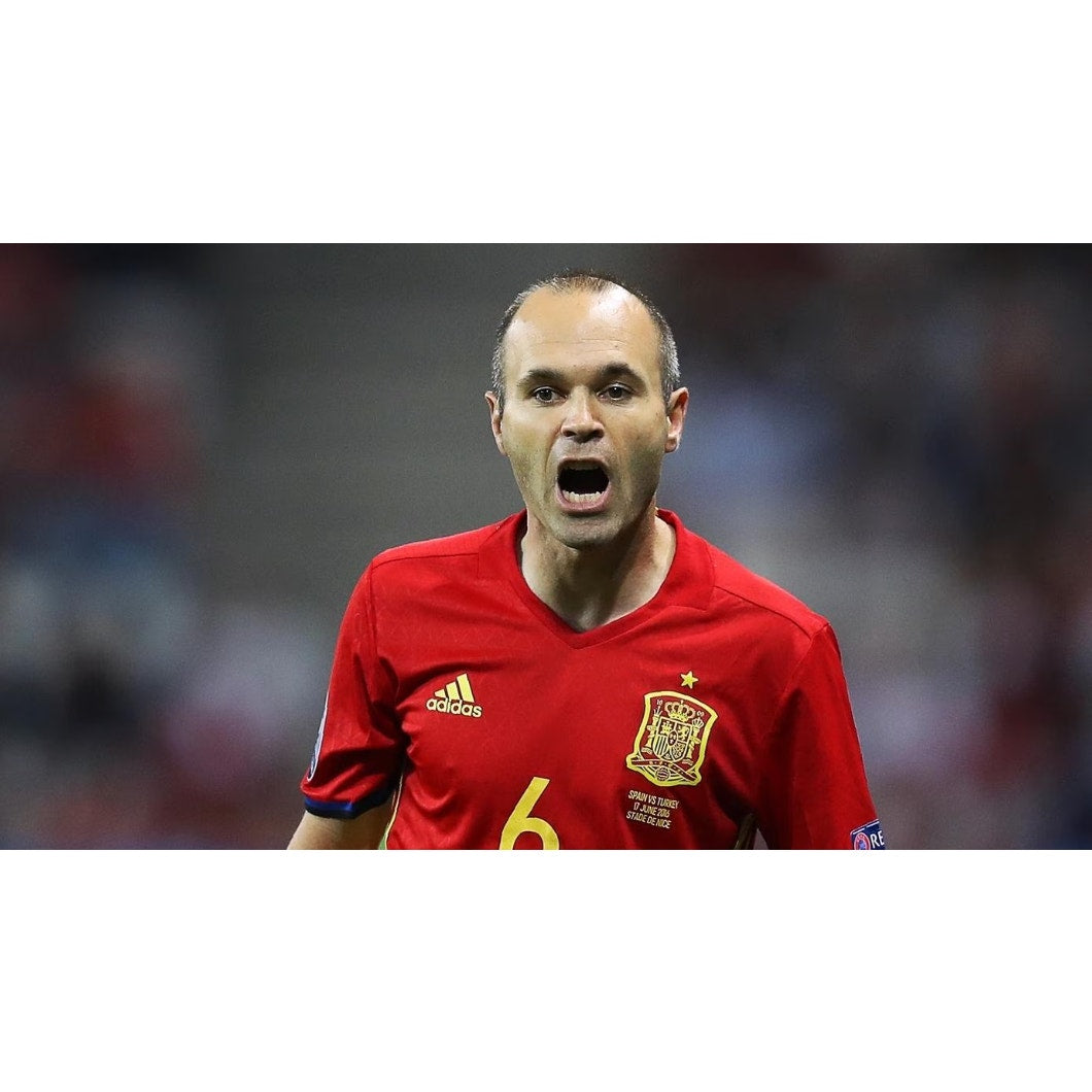 Spain 2016 Home Andres Iniesta Jersey - Men's XL