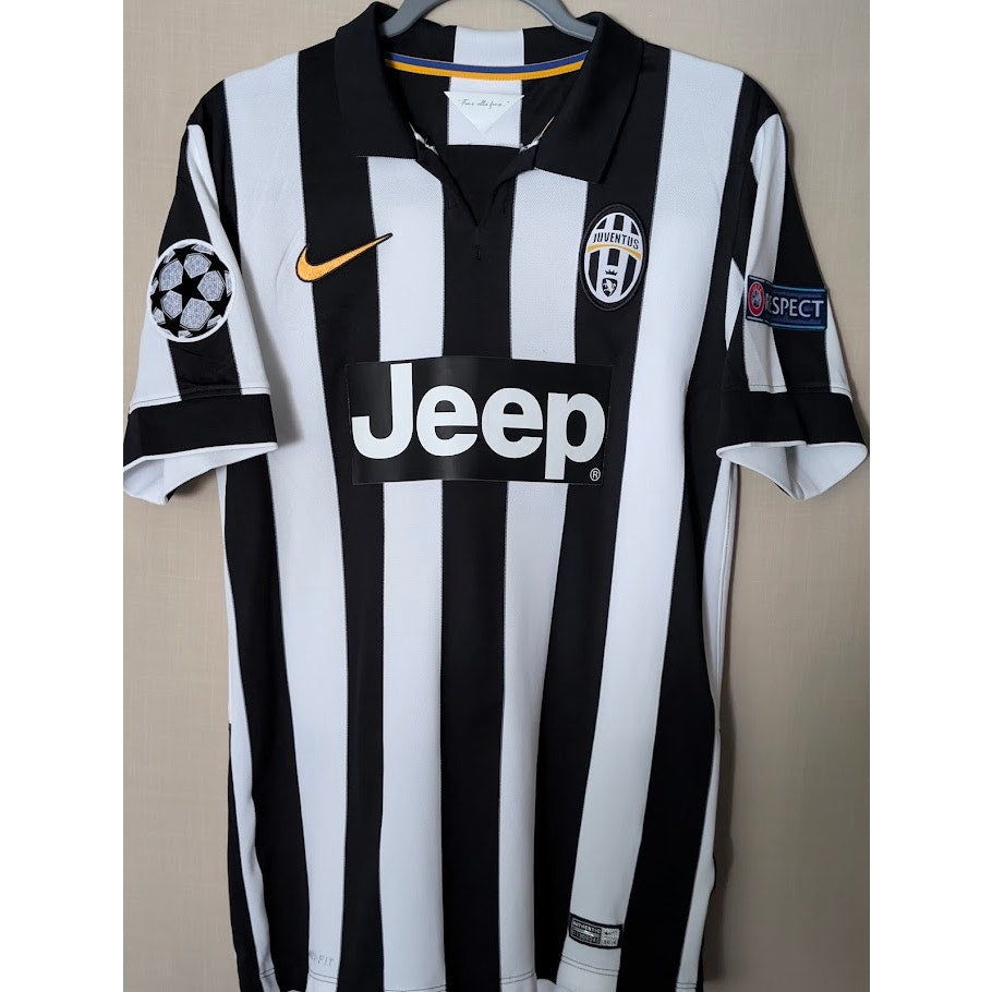Juventus 2014-15 Home Carlos Tevez Jersey Men's Medium UCL Fully Patched