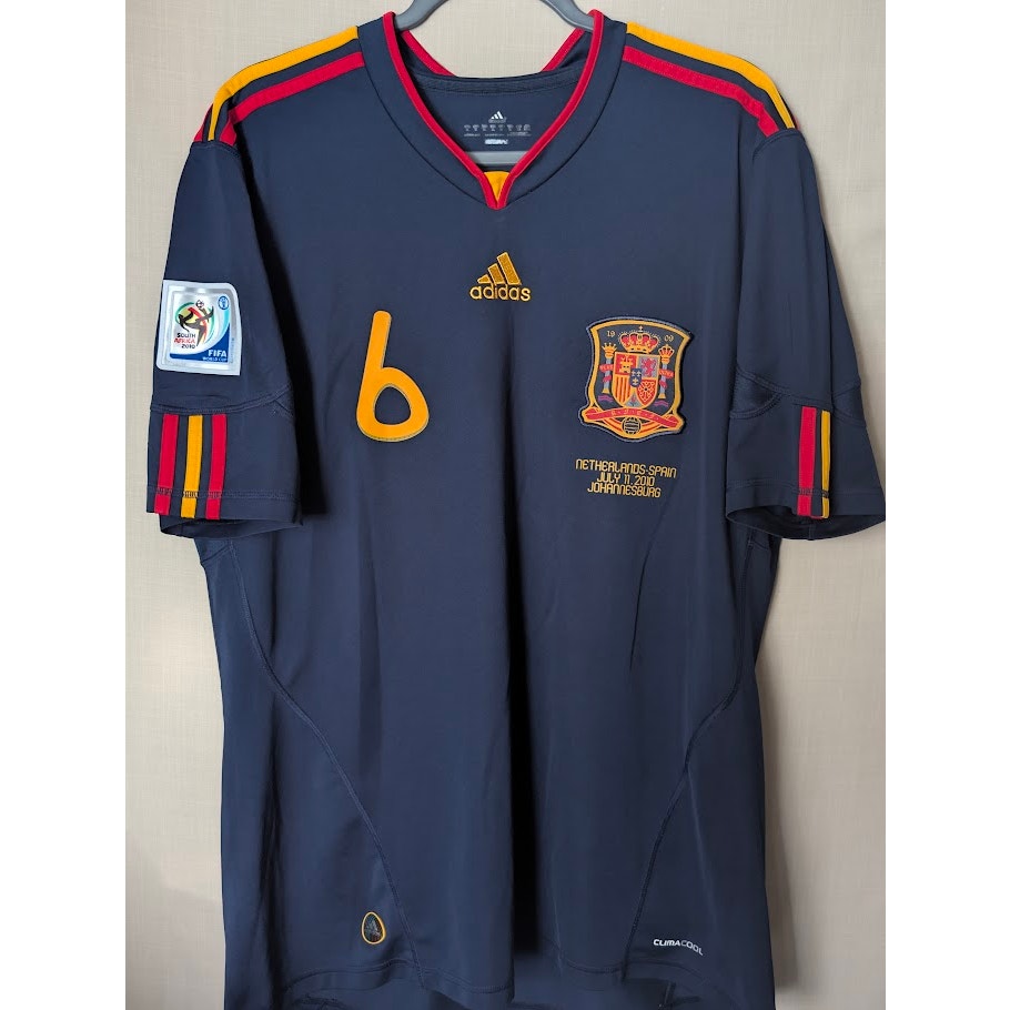 Spain 2010 Away Andres Iniesta Jersey Men's XL WC Final Patch