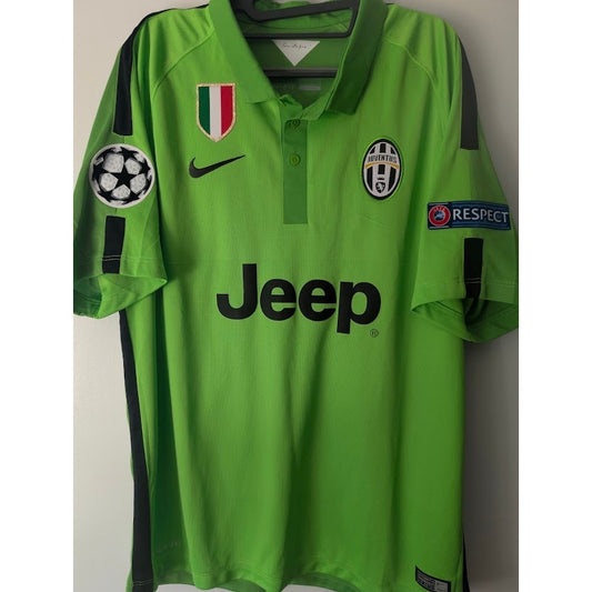Juventus 2014-15 Third Andrea Pirlo #21 Jersey Men's Large Nike UEFA Champions League Fully Patched Green Kit