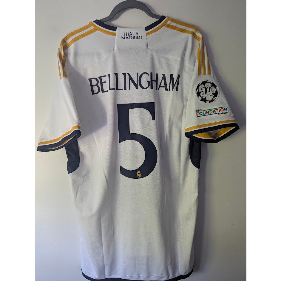 Real Madrid 2023-24 Home Jude Bellingham Jersey Men’s XL NWT Adidas UCL Fully Patched