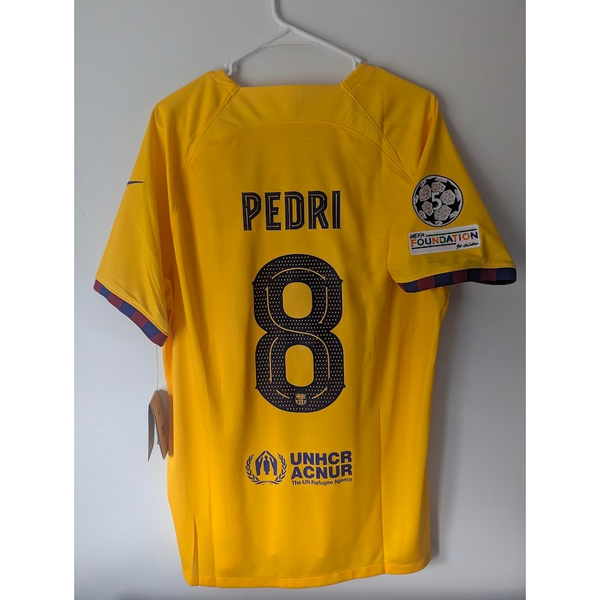 FC Barcelona 2023–24 Fourth Pedri Jersey – Men’s XL | NWT UCL Fully Patched Shirt