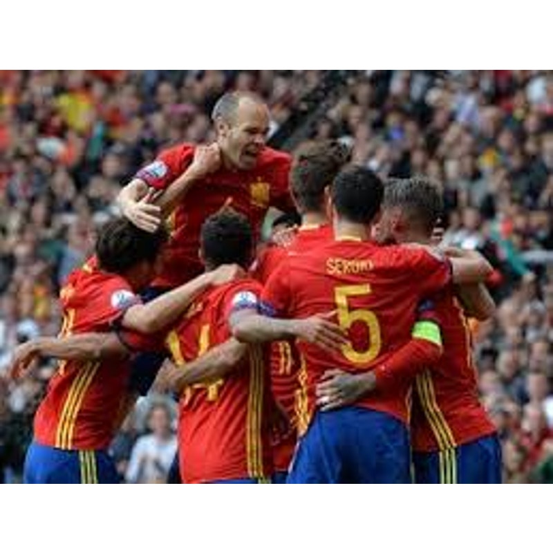 Spain 2016 Home Andres Iniesta Jersey - Men's XL