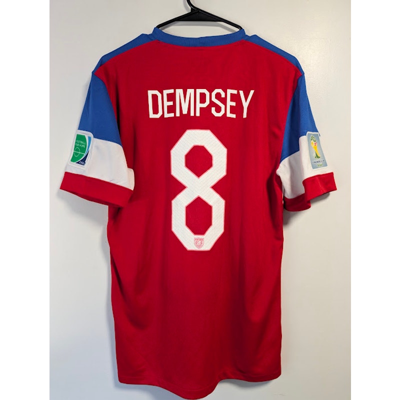 USA 2014 Away Clint Dempsey #8 Jersey Mens Small Nike World Cup Fully Patched