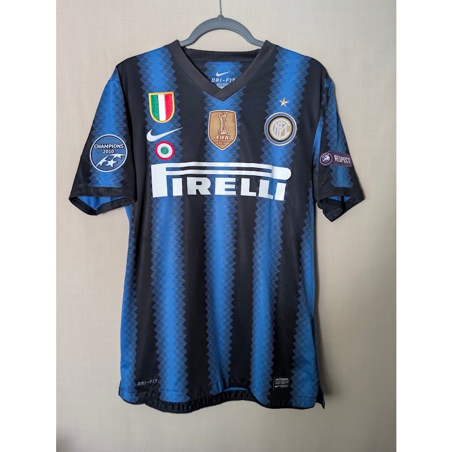 Inter Milan 2010-11 Home Diego Milito Jersey Men's Medium UCL Fully Patched Rare