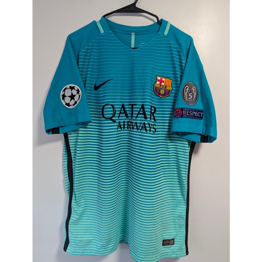 FC Barcelona 2016-17 Third Lionel Messi #10 Jersey Mens XL Nike Vaporknit Authentic UCL Fully Patched