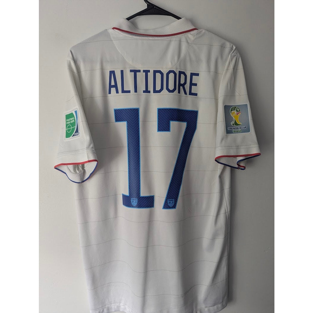 USA 2014 Home Altidore Jersey – Men’s Large | Authentic Nike World Cup Fully Patched Shirt