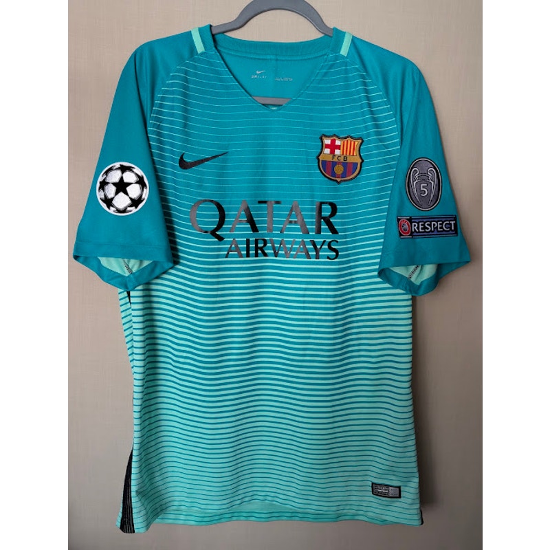 FC Barcelona 2016-17 Third Luis Suarez #9 Jersey Mens Large Nike UCL Vintage