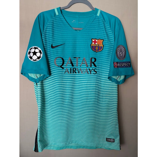 FC Barcelona 2016-17 Third Luis Suarez #9 Jersey Mens Large Nike UCL Vintage