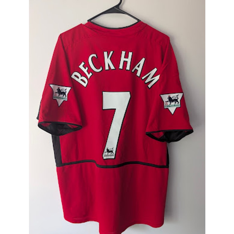 Manchester United 2002-03 Home David Beckham #7 Jersey Mens XXL Nike EPL Fully Patched