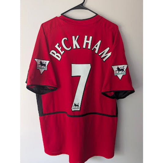 Manchester United 2002-03 Home David Beckham #7 Jersey Mens XXL Nike EPL Fully Patched