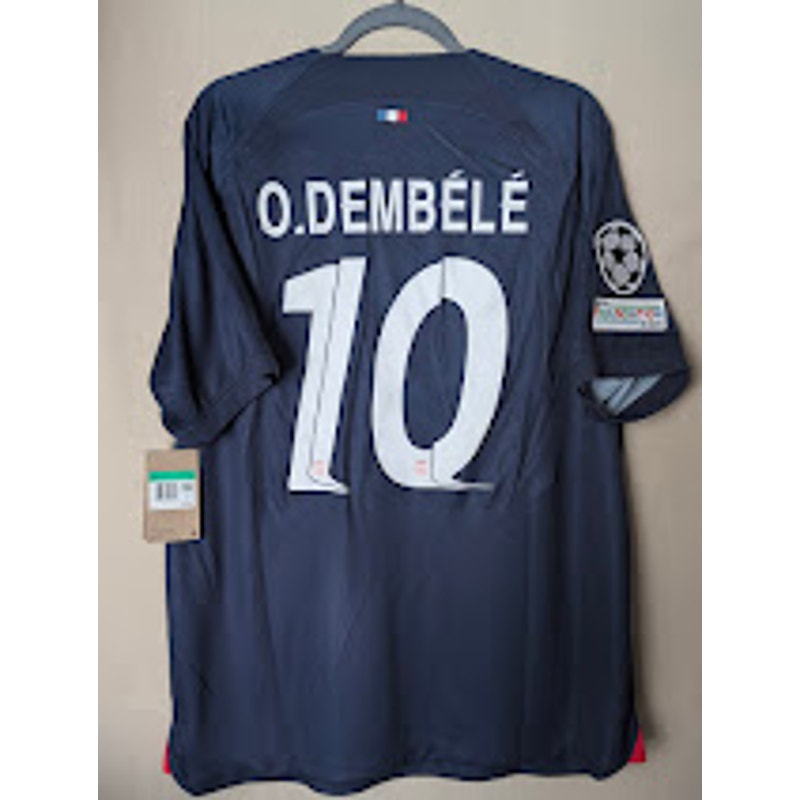 PSG 2023-24 Home Ousmane Dembele Jersey NWT Men's XL UCL Fully Patched