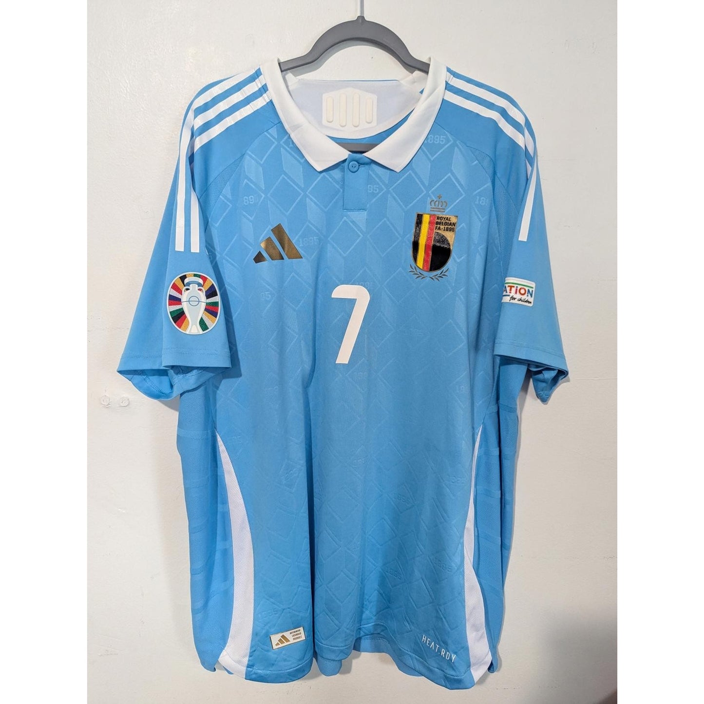Belgium 2024 Kevin De Bruyne Away Jersey Men’s 2XL Adidas HEAT.RDY Soccer Shirt