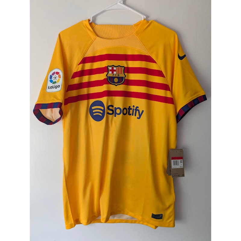 FC Barcelona 2022-23 Fourth Alejandro Balde #28 Jersey Men's Large NWT Nike La Liga Senyera Rare
