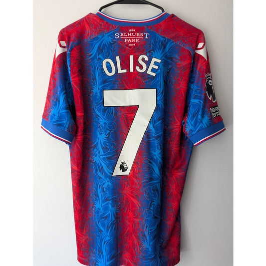 Crystal Palace 2024-25 Home Michael Olise Jersey Men's Large Macron EPL Fully Patched Fan Version