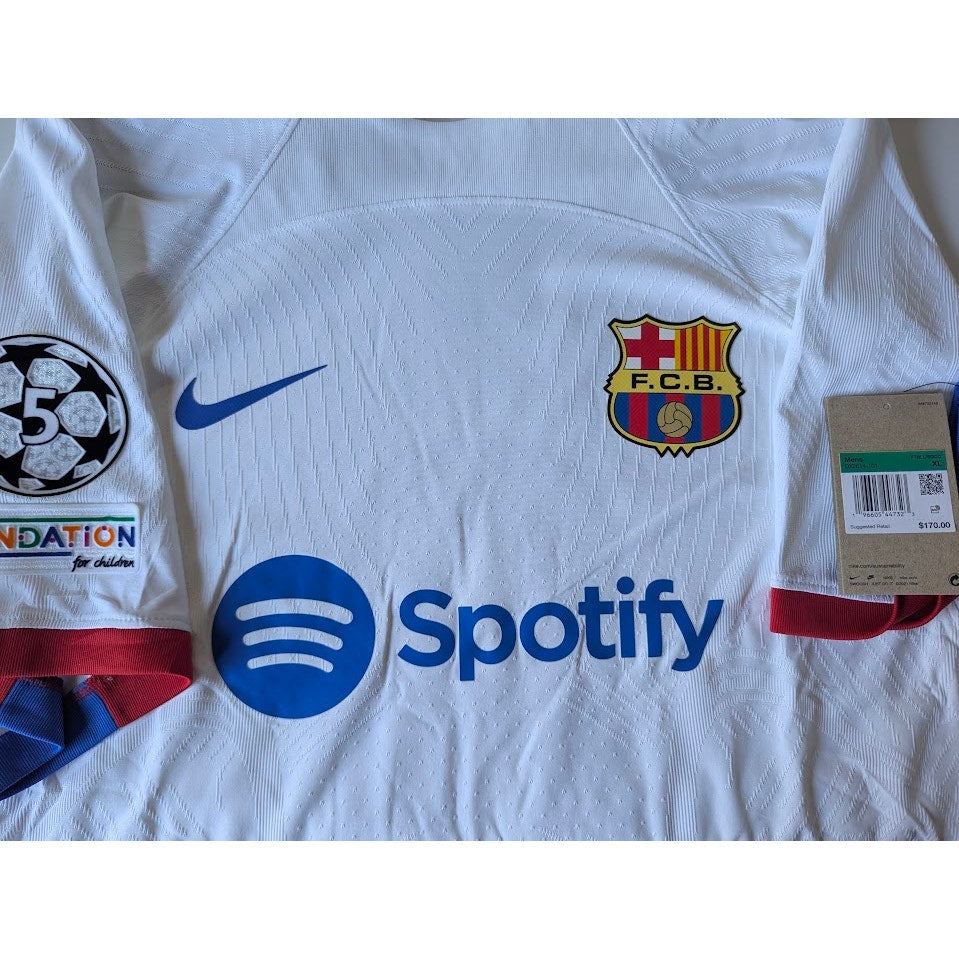 FC Barcelona 2023–24 Away Pedri Nike ADV Jersey – Men’s XL | UCL Fully Patched NWT Player Version