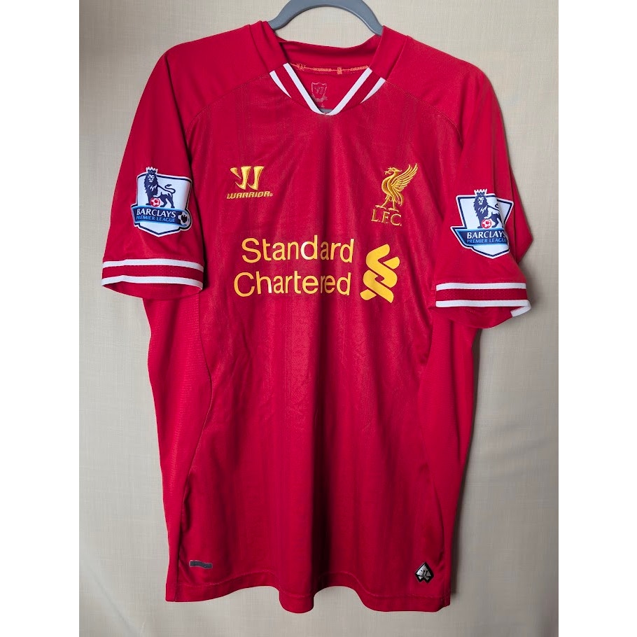 Liverpool 2013-14 Home Luis Suarez Jersey Mens Large Warrior EPL Patched