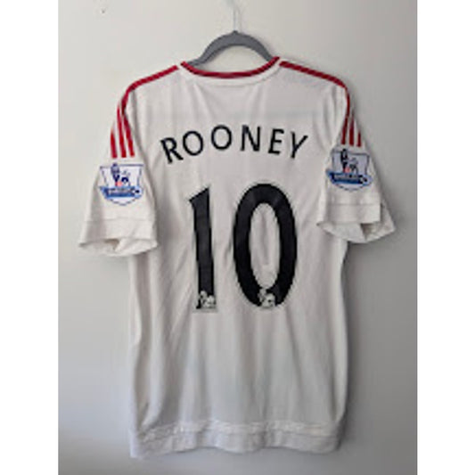 Manchester United 2015-16 Wayne Rooney Away Jersey Men’s Large Adidas EPL Soccer Shirt