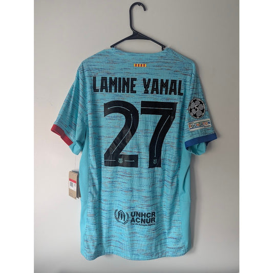 FC Barcelona 2023–24 Third Yamal Nike ADV Jersey – Men’s Large | UCL Fully Patched Player Version NWT