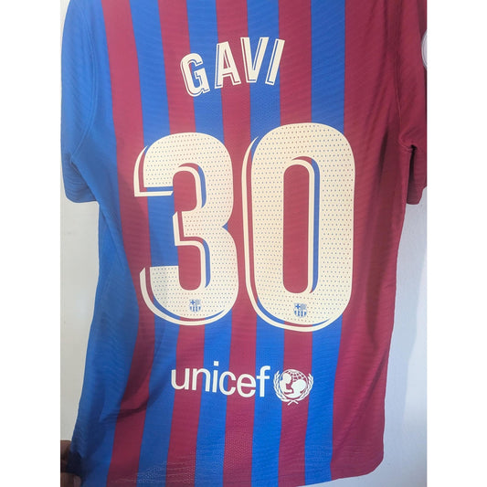 ⚡ FC Barcelona 2021-22 Home Gavi Jersey — Authentic Nike ADV Kit — Men’s Medium