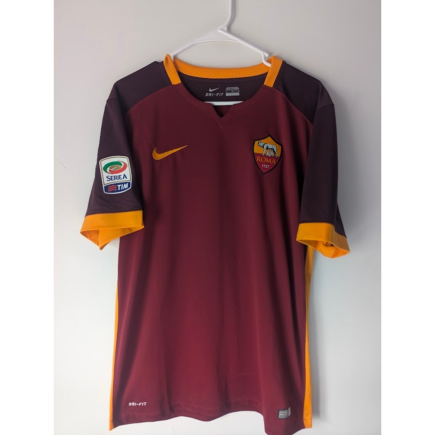 AS Roma 2015–16 Home Totti Authentic Jersey – Men’s Large | Serie A Patched Nike Shirt