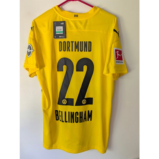 Borussia Dortmund 2020-21 Home Jude Bellingham Jersey Men’s Large NWT Puma Bundesliga Patched