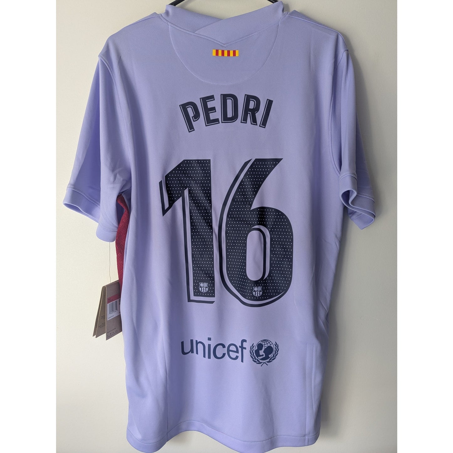 FC Barcelona 2021-22 Away Pedri Jersey Men's L NWT Authentic Nike Kit Purple