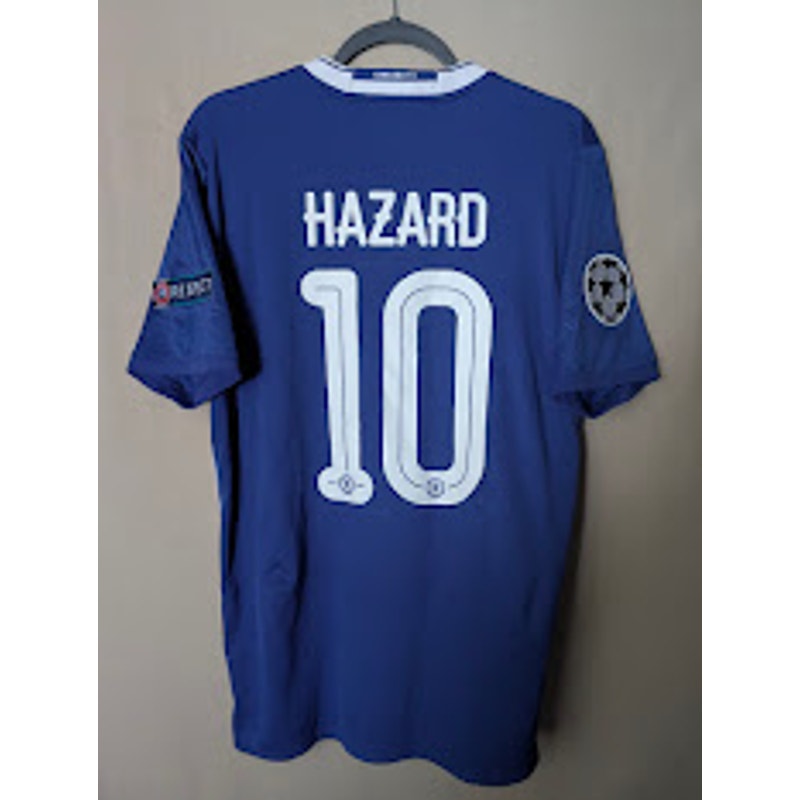 Chelsea 2016-17 Home UCL Hazard Jersey Men's L Authentic Adidas Kit